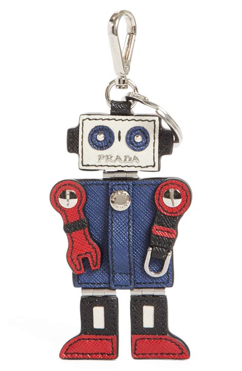 prada saffiano robot keychain|prada saffiano keychain.